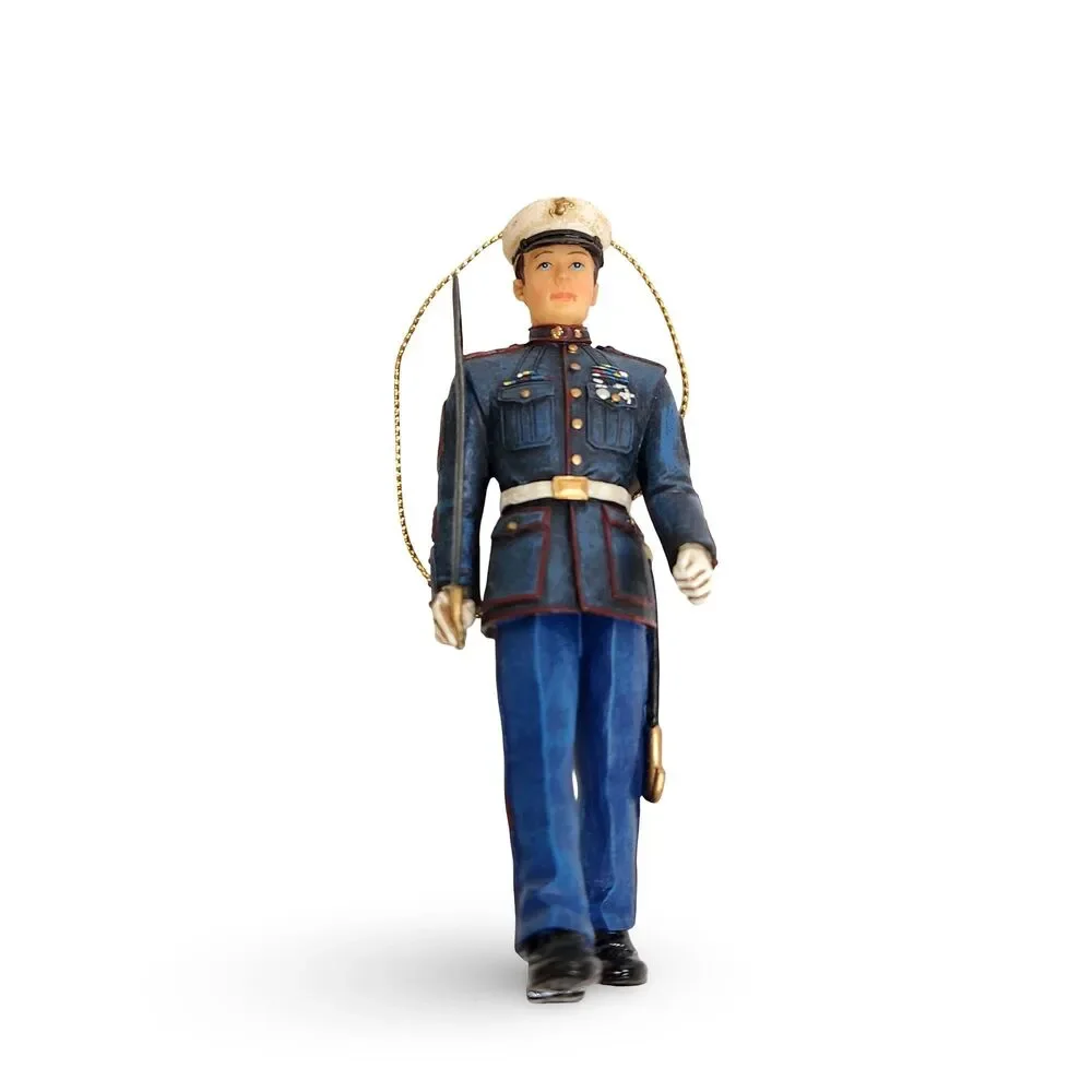 Vtg Van Mark Marine Soldier Christmas Ornament American Heroes Marines w Box
